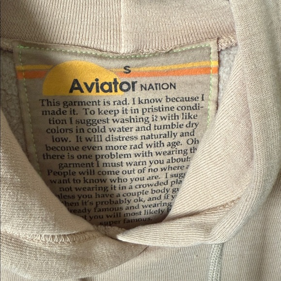 Aviator Nation Tan Logo Relaxed Hoodie - Picture 5 of 5